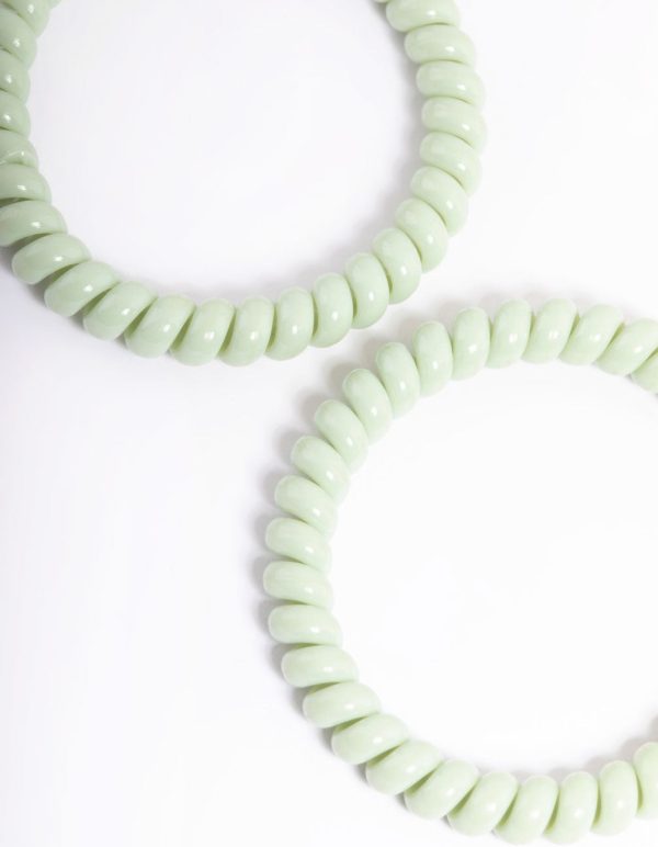 Green Plastic Narrow Hair Spiral Pack Hot on Sale - Image 2
