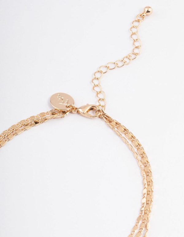 Gold Layered Heart Diamante Anklet Online - Image 3