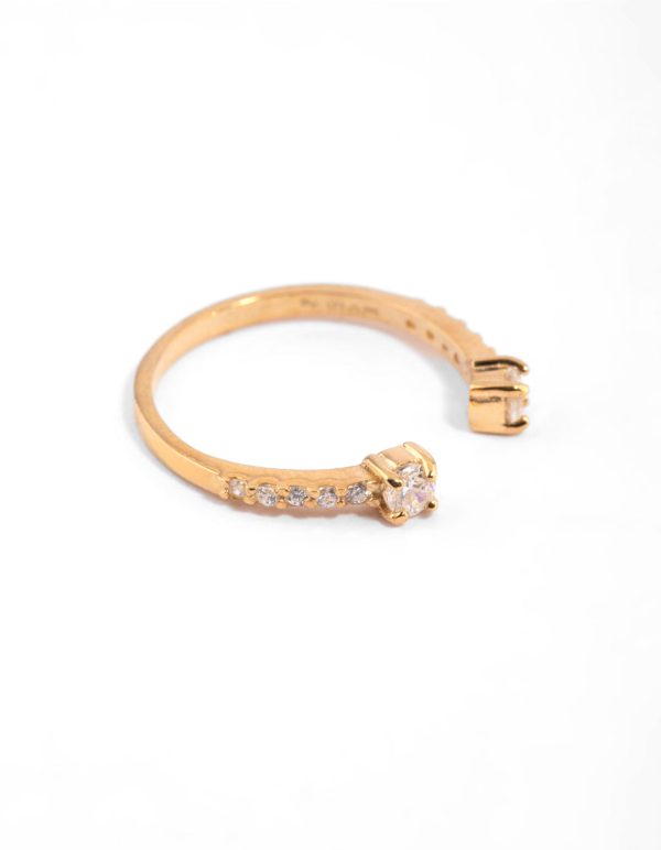 Gold Plated Sterling Silver Cubic Zirconia RIng Online Sale