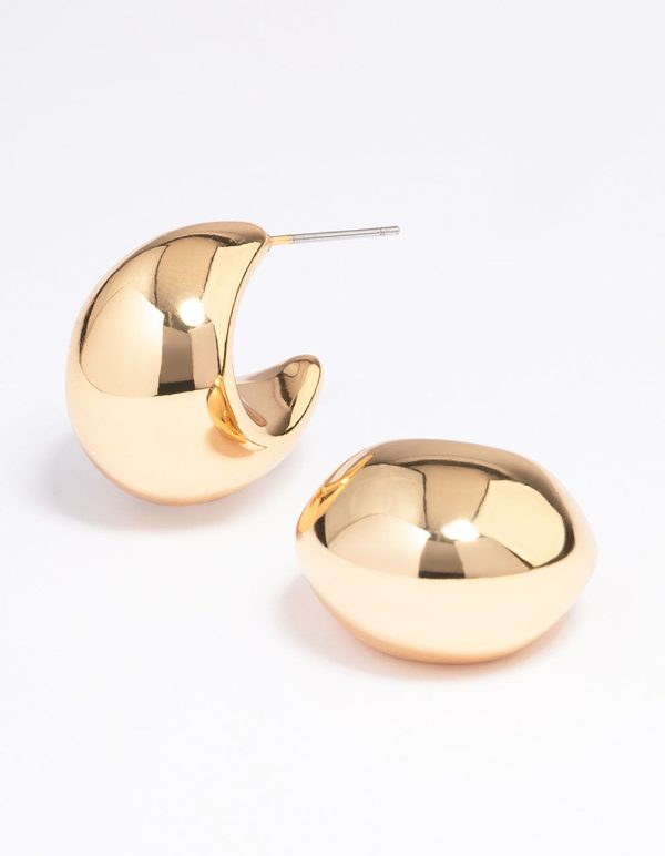 Gold Plated Bold Hoop Earrings Online now