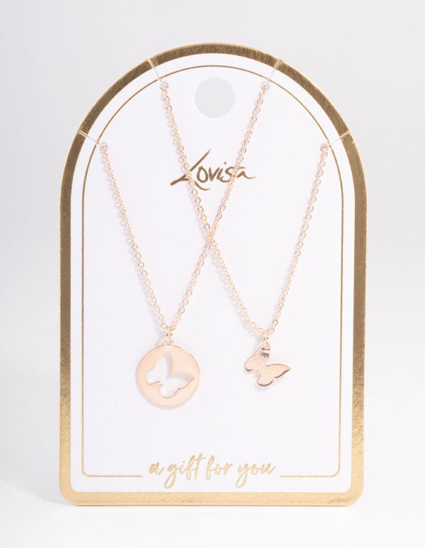 Rose Gold Butterfly Cut Out Necklace Pack Supply - Image 3