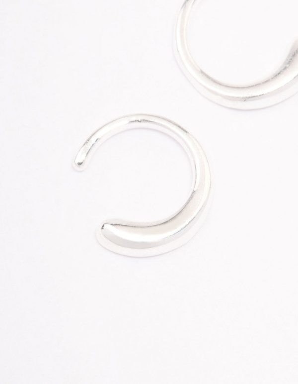 Sterling Silver Mini Calligraphy Hoop Earrings on Sale - Image 2