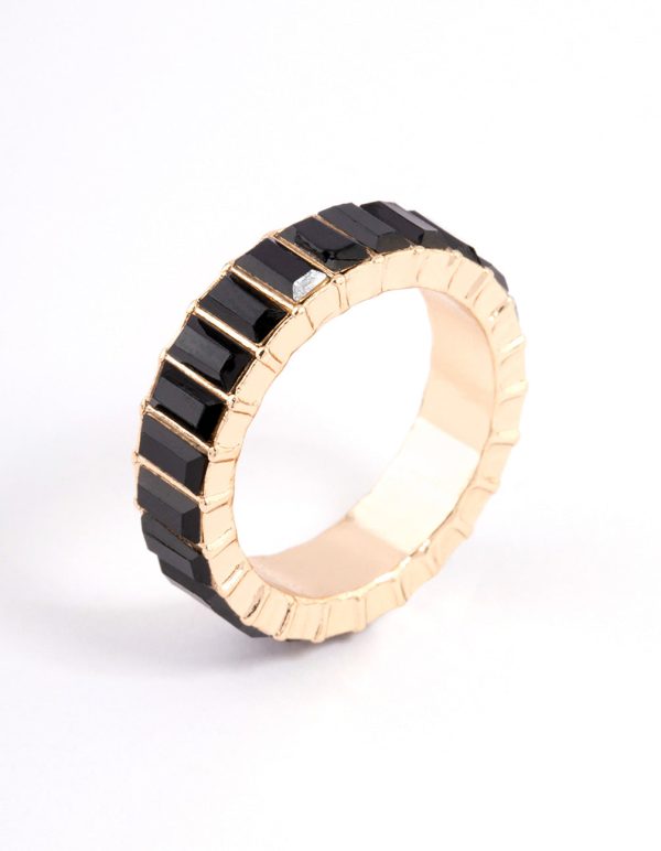 Black Baguette Band Ring Cheap - Image 2