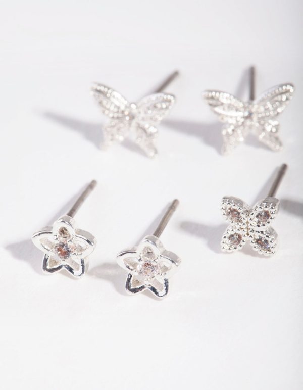 Gold Flower & Butterfly Earrings Online - Image 3