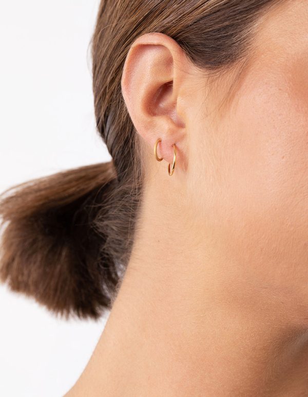 Gold Plated Sterling Silver Station Hoop Pack Earring For Cheap - Image 2