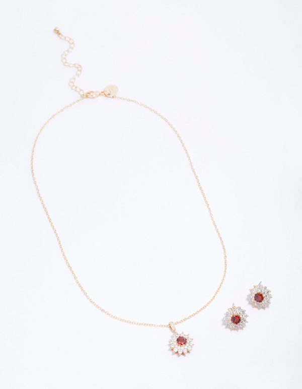 Gold Cubic Zirconia Daisy Jewellery Set For Sale - Image 2