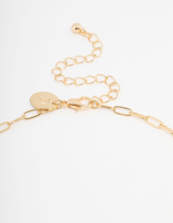 Gold Plated Freshwater Pearls Cross Necklace & Huggie Earrings Set Discount - Image 3