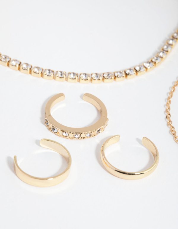Gold Moon Anklet & Toe Ring 6-Pack Set For Discount - Image 2
