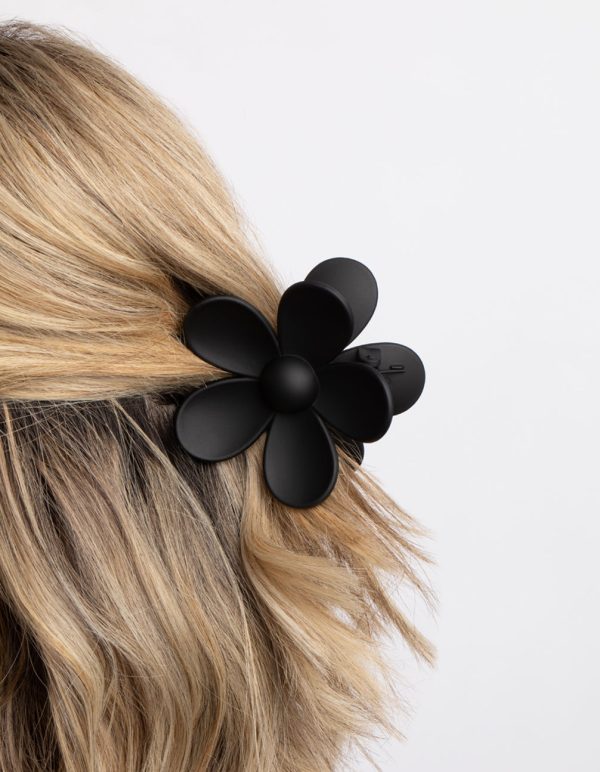 90s Black Daisy Flower Claw Clip Hot on Sale - Image 5