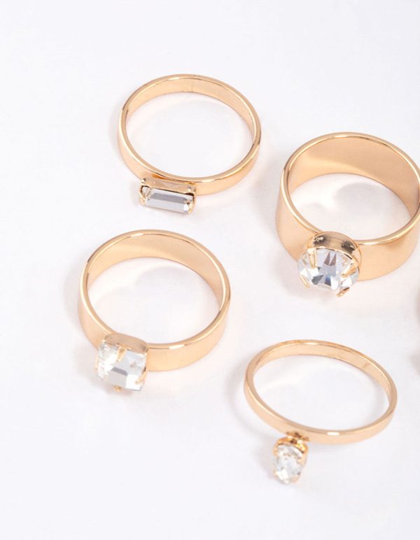 Gold Mixed Shape Clean Ring Pack Online now - Image 2