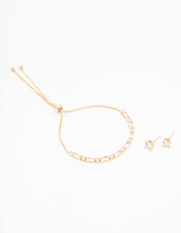 Gold Cubic Zirconia Mixed Stone Jewellery Set For Cheap