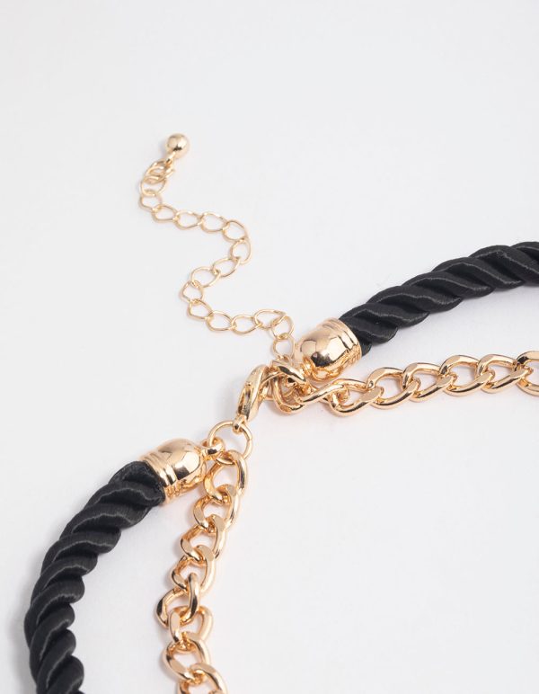 Gold Double Row Twist Rope Heart Necklace Hot on Sale - Image 3