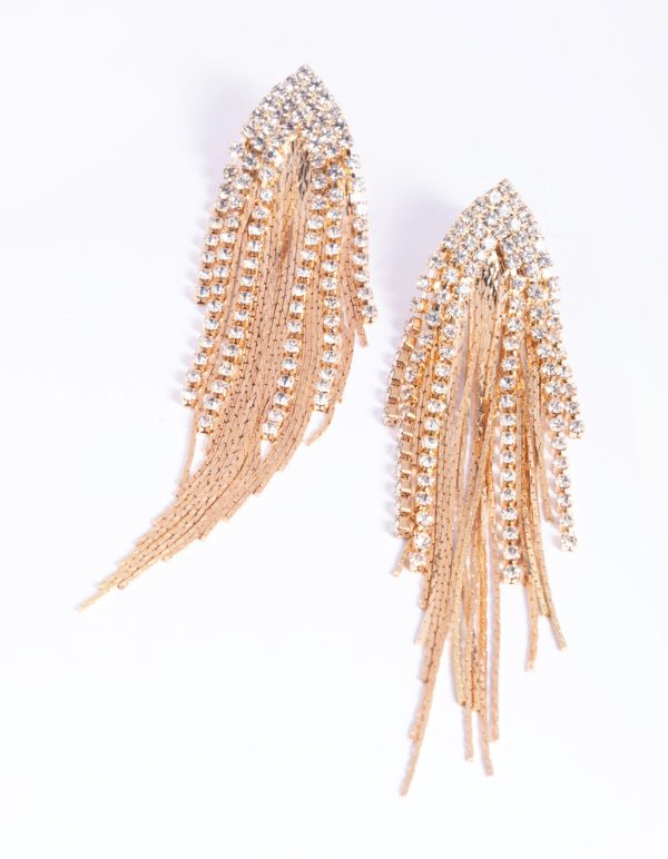 Gold Flat Chain Drop Earrings Online now