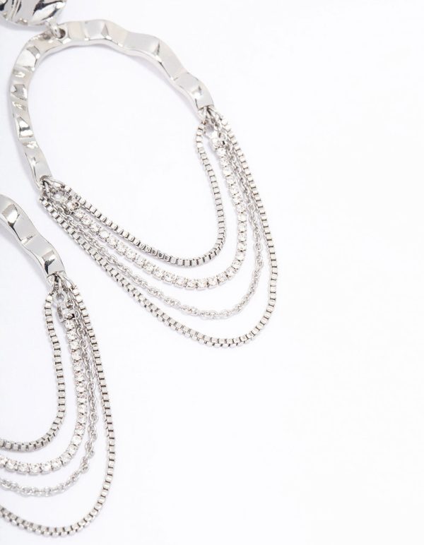 Silver Round Hanging Chain Drop Earrings Supply - Image 3
