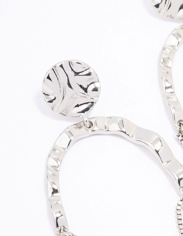 Silver Round Hanging Chain Drop Earrings Supply - Image 2