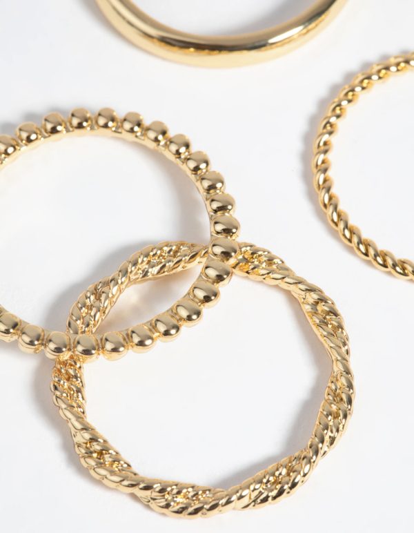 Gold Plated Textured Ring 6-Pack Online now - Image 3