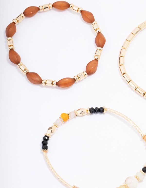 Gold Evil Eye Beaded Bracelet 6-Pack Online Sale - Image 3