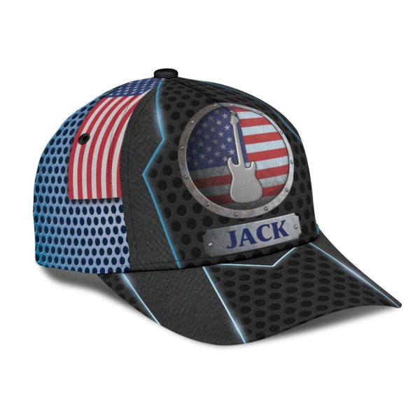 Personalized Guitar Classic Cap, Personalized Gift for Music Lovers, Guitar Lovers - CP237CT on Sale - Image 3