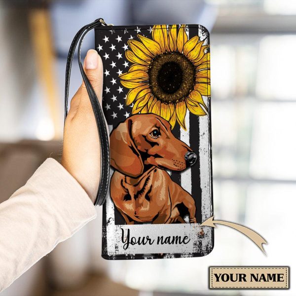 Personalized Dachshund Clutch Purse, Personalized Gift for Dachshund Lovers - PU322PS Fashion