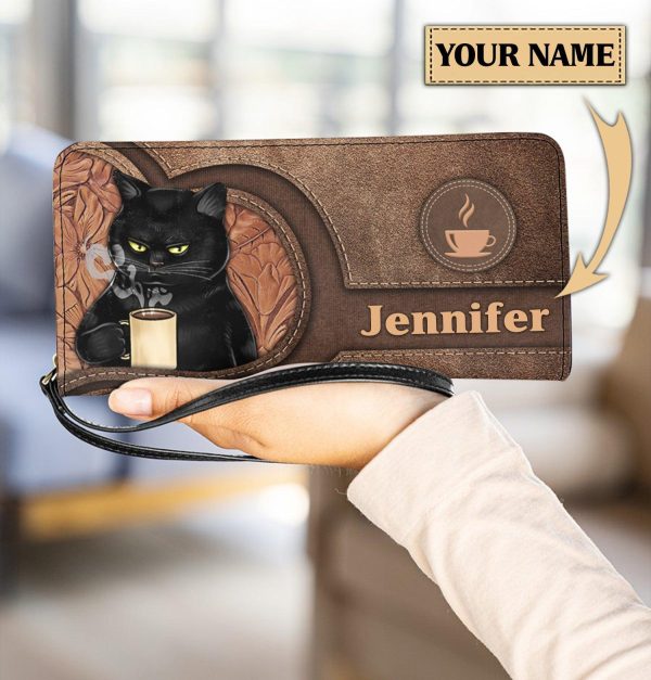 Personalized Cat Clutch Purse, Personalized Gift for Cat Lovers, Cat Mom, Cat Dad - PU193PS Discount